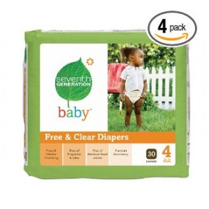 Seventh Generation Free and Clear Baby Diapers (Pack of 4)