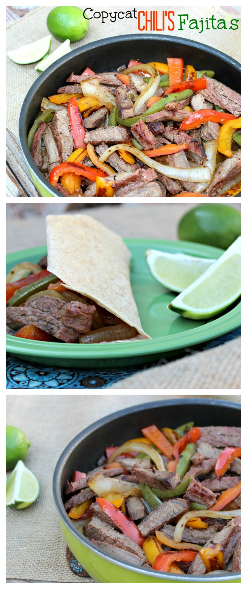 With this Copycat Chili's Steak Fajitas Recipe you can make your favorite Mexican restaurant meal at home! The secret is in the yummy marinade and cooking on the grill.