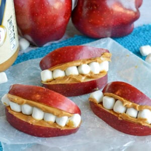 Peanut Butter Apple Monster Mouth for Halloween