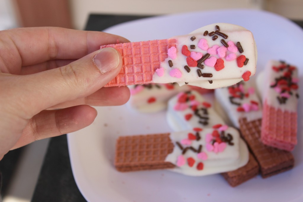 Valentine's Day Dipped Wafer Cookies