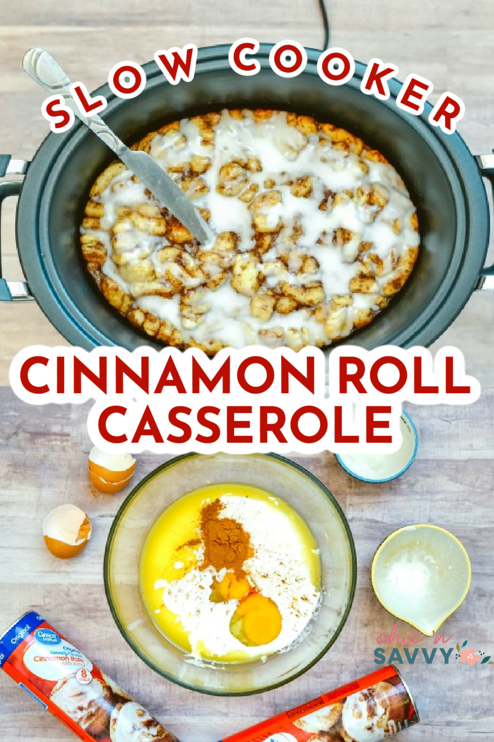 Slow Cooker Cinnamon Roll Casserole