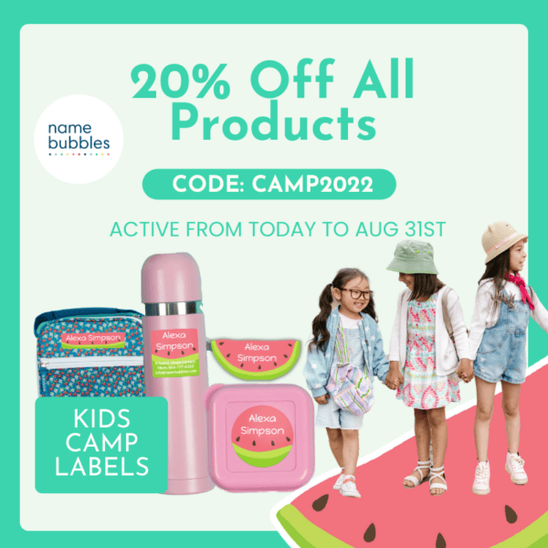 Got a Kid Going to Summer Camp? Name Bubbles Labels Are a MustHave